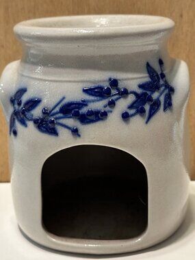 Salmon Falls NH Pottery BLUEBERRY VINE Wax Tart Oil Warmer Salt Glaze Stoneware